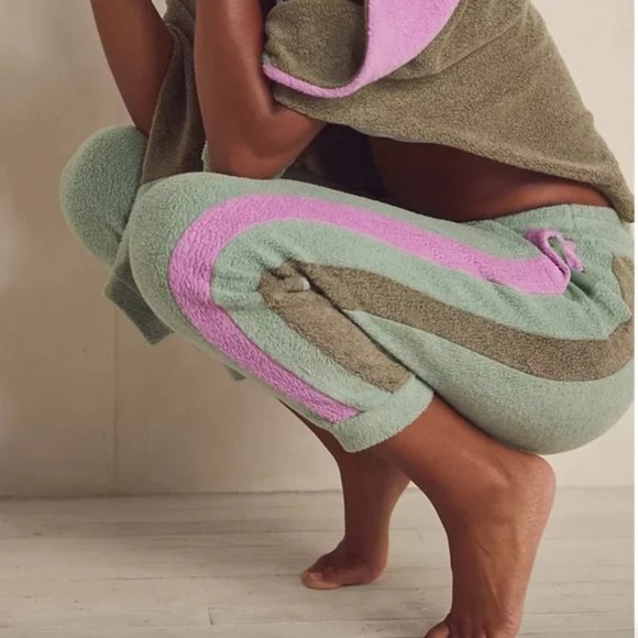 Free People Pants - Free People Blue Monday Fleece Colorblock Jogger Sweatpants Size  XS